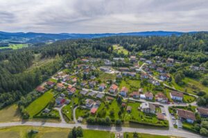 Rabenstein, Ortsteil der Stadt Zwiesel im Bayerischen Wald aus der Vogelperspektive