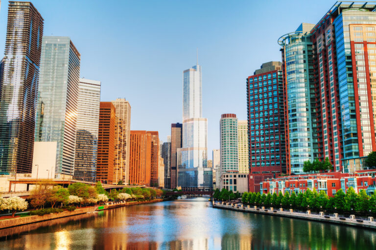 Chicago downtown with Trump International Hotel and Tower in Chi