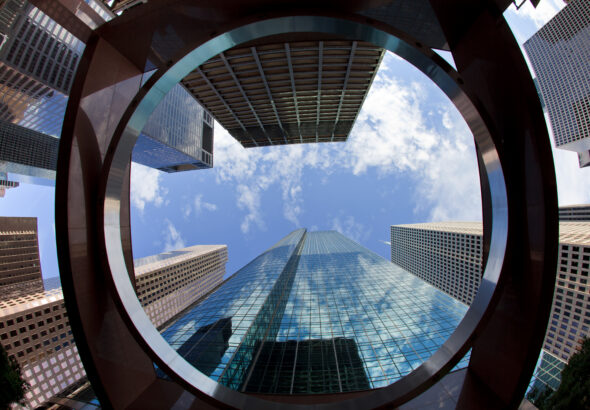 Modern Architecture and Office Buildings in Downtown Houston